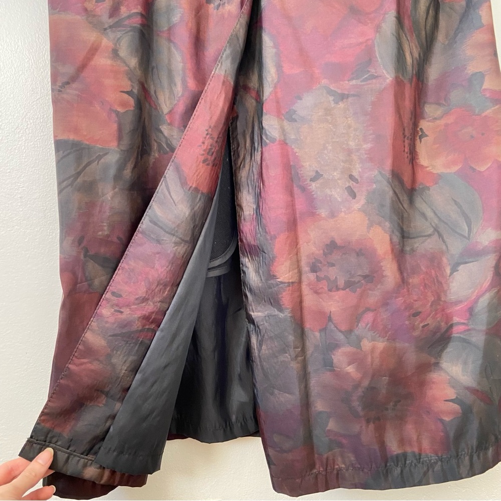 Vintage Dark Floral Trench Coat - Picture 9 of 16